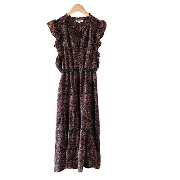 BB Dakota Steve Madden Floral Ruffle Dress Size Large Multicolored - Picture 4 of 9